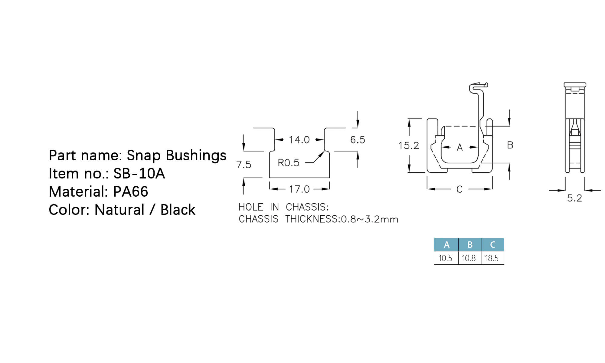 Snap Bushings SB-10A